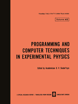 cover image of Programming and Computer Techniques in Experimental Physics